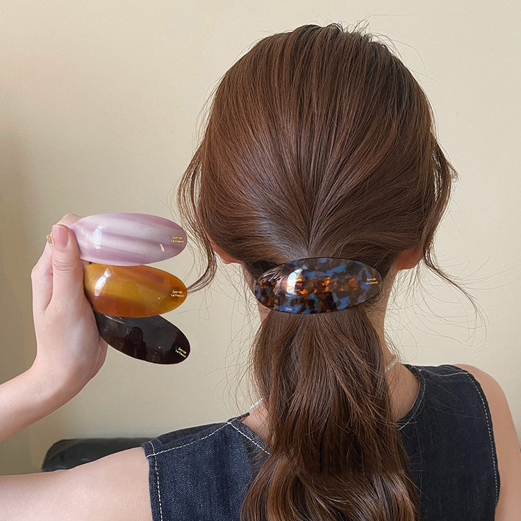 Oval Acetate Hair Clips – Set of 5