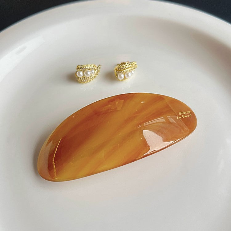 Oval Acetate Hair Clips – Set of 5