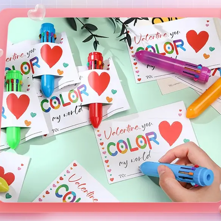 10-Colour Retractable Ballpoint Pens – Set of 2